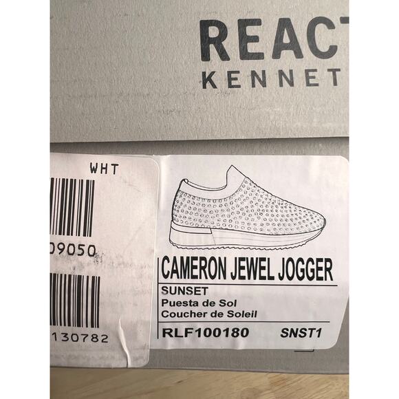 Kenneth Cole Reaction Rhinestone  Sneakers Coral  Pink Slip On NWB Size 5 - Picture 8 of 8